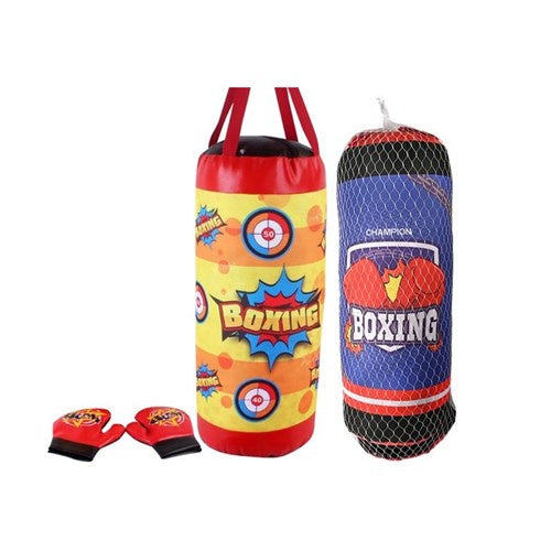 Boxing bag with gloves 47cm