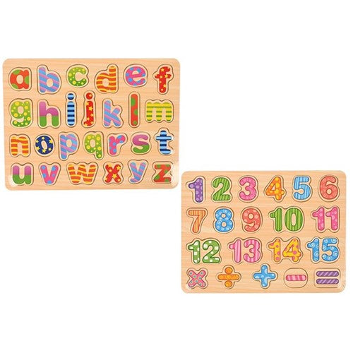 Wooden puzzle alphabet/numbers20-26pce