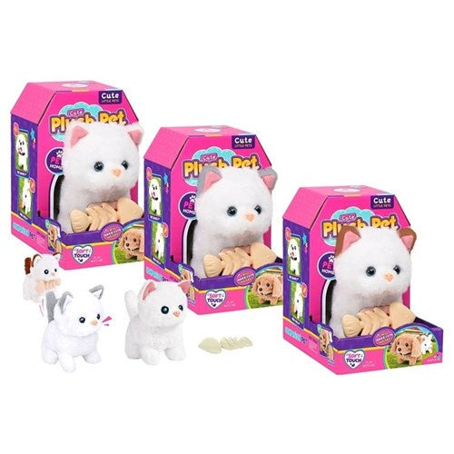 Plush cat with fish 2pce