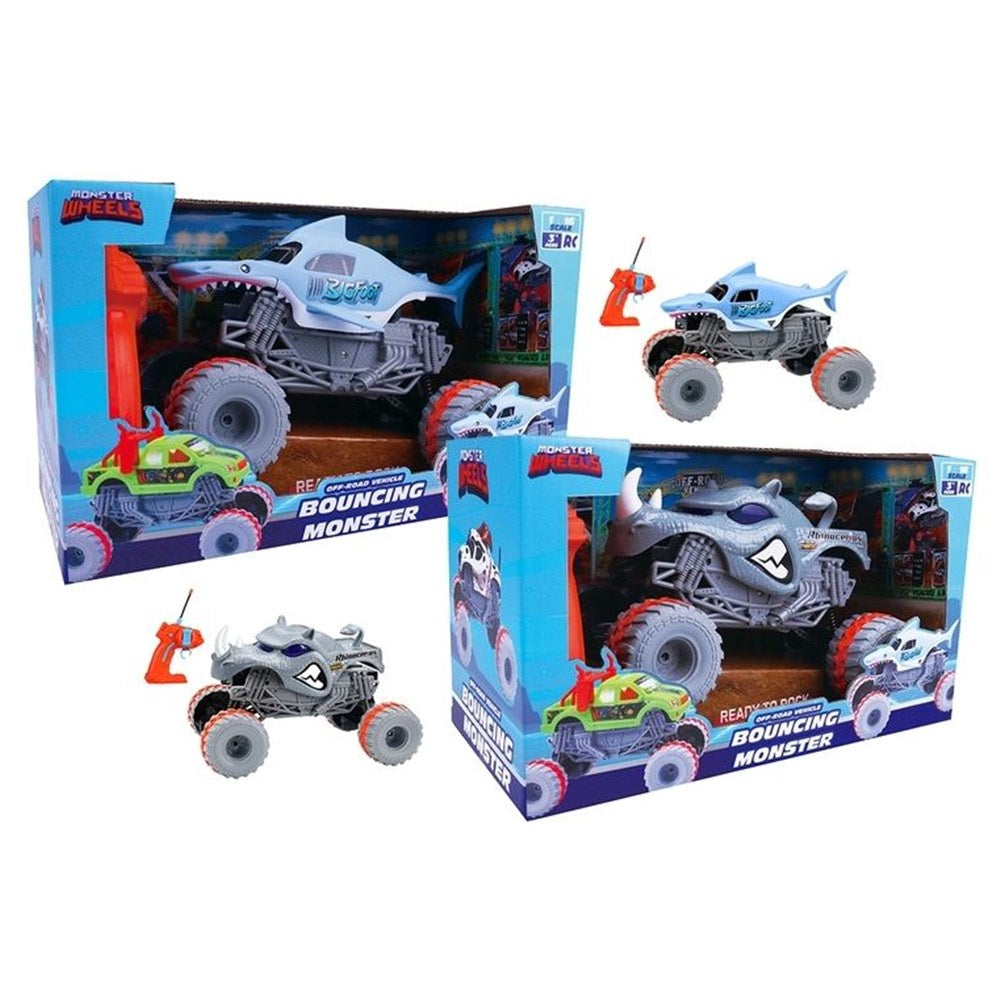 2pc RC Dino & Shark Monster truck