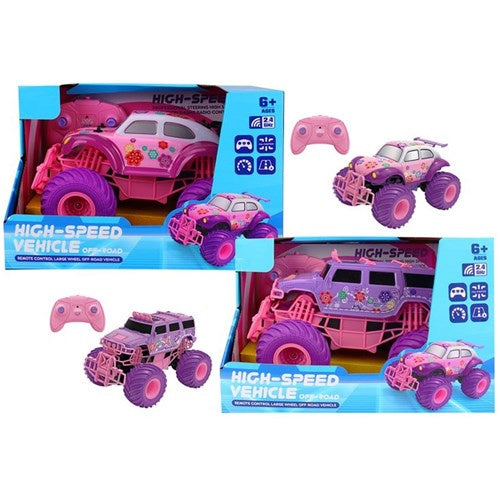 Pink monster & beetle car 2pce remote control