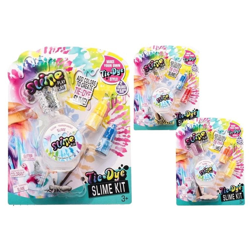 DIY tie dye slime kit with glitter 6pce
