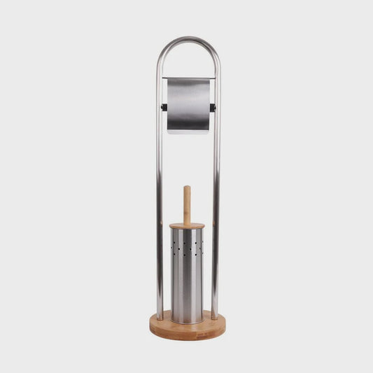 Toilet roll dispenser+ brush stainless steel