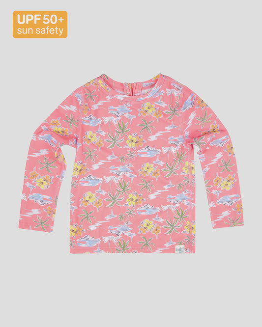 Rashie L/S half zip Island dreaming Sz4