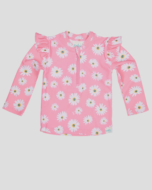 Swim rashie L/S Ripple Daisy Watermelon Sz3