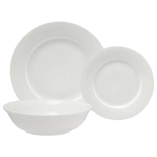 White Basics European Rim Dinner Set 12pce