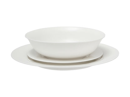 White Basics European Rim Dinner Set 12pce