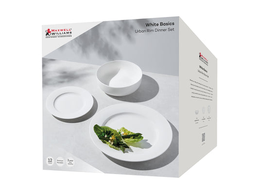 White basics urban rim dinner set 12pc GB