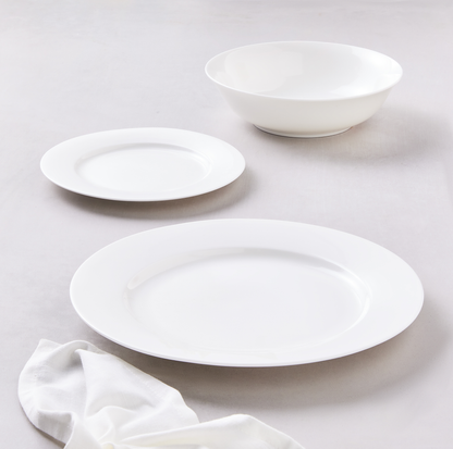 White Basics European Rim Dinner Set 12pce