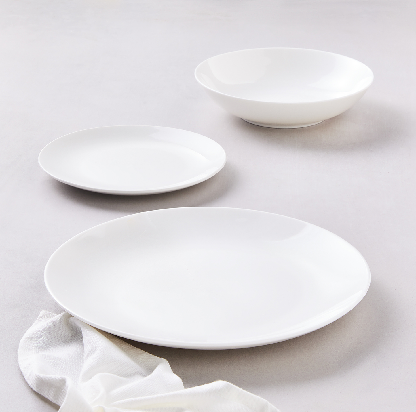 White Basics Tribeca Coupe Dinner Set 12pce