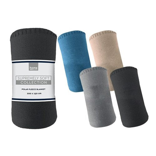 Polar fleece blanket 200x150cm asst