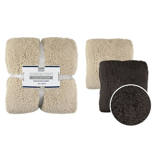 Woolen feel blanket 127x178cm