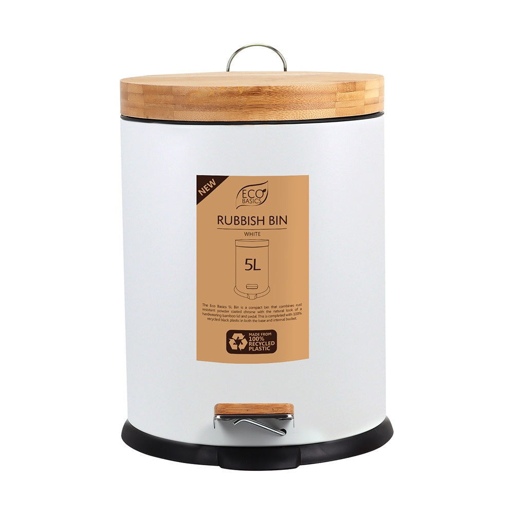 Eco Basics Rubbish Bin White 5L