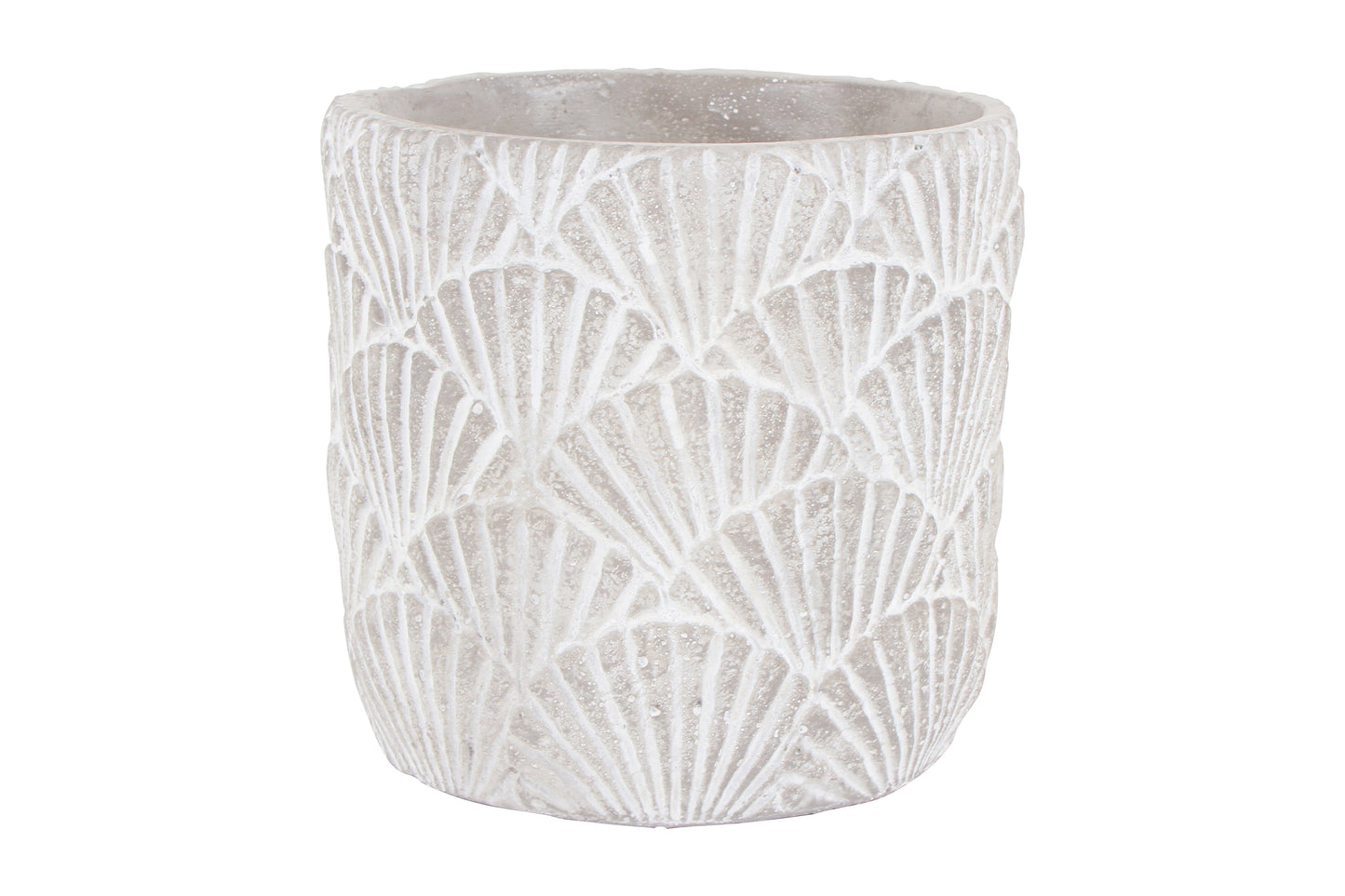 Hema cement palm motif pot 21x21xm