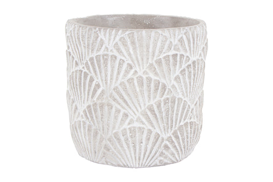 Hema cement palm motif pot 21x21xm