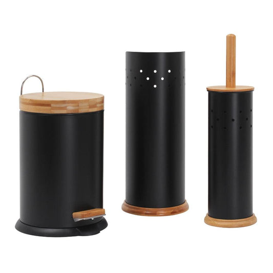 Eco basics 3 in 1 bathroom set black