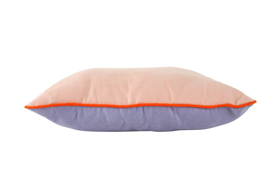 Beulah faux suede filled cushio w/piping 50x50cm