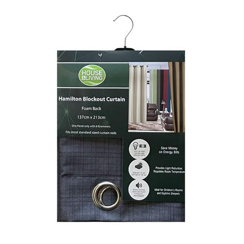 Curtain full block Hamilton Charcoal