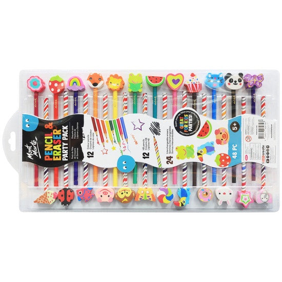 Mont Marte Pencil & Eraser Party Pack 48pc