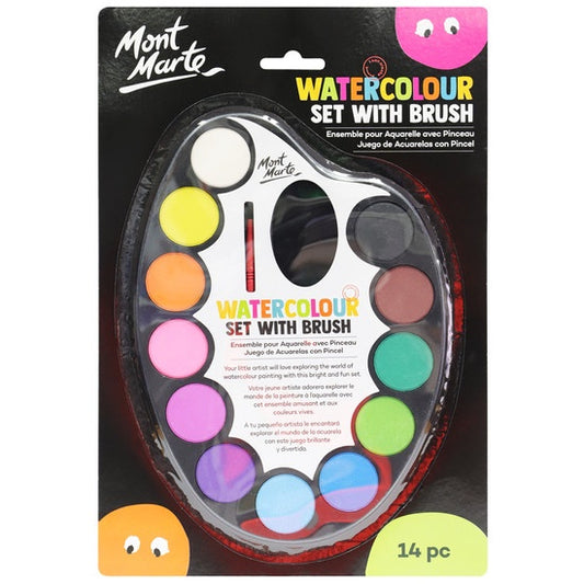 Watercolour set with brush 14pc