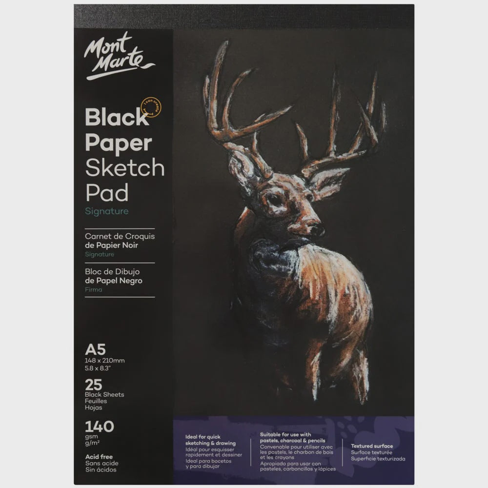 Black paper sketch pad A5 25sheet 140gsm