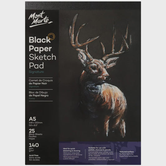 Black paper sketch pad A5 25sheet 140gsm