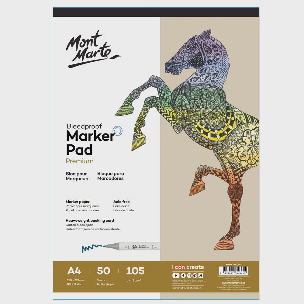 Bleedproof marker pad 105gsm 50 sheets