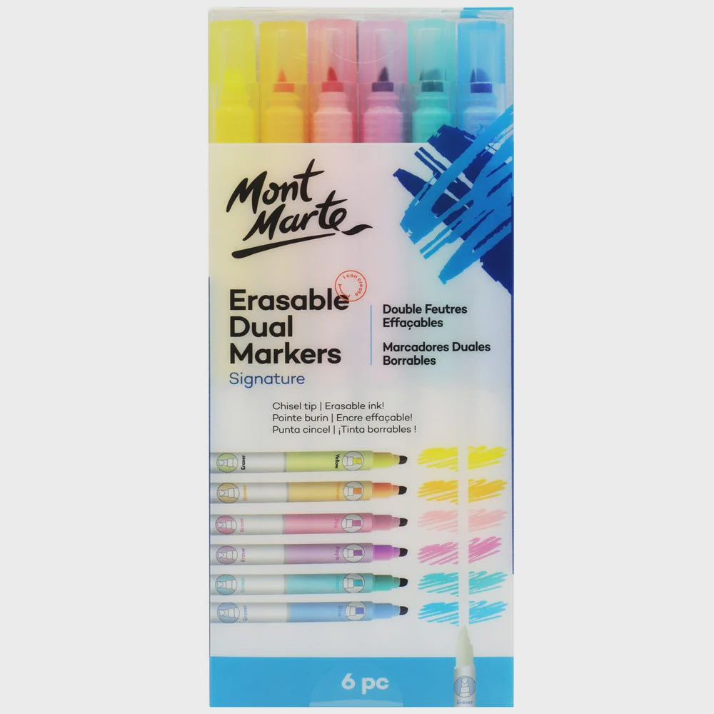 Erasable dual end markers 6pc