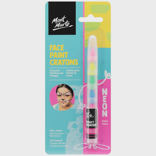 Face painting crayons 6pk neon