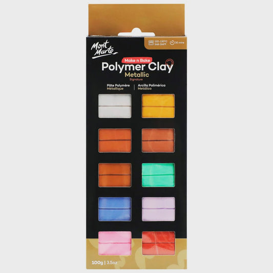 Make n bake polymer clay metallic 10pc set 100g