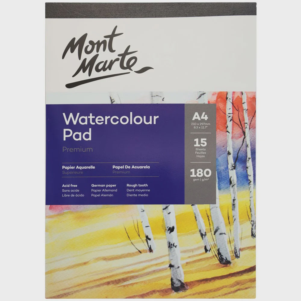 Watercolour pad A4 15sheets 180gsm