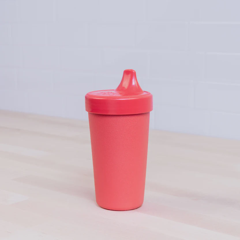No-spill sippy cup red