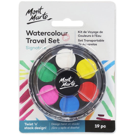 Mont Marte Watercolour Travel Set 19pc