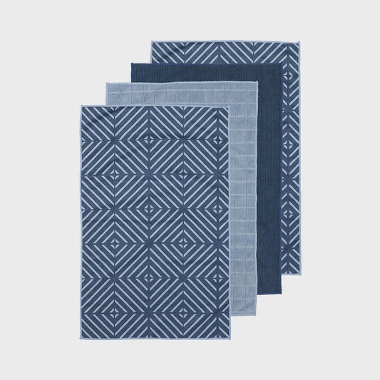 Kitchen towel microfibre blue 4pk