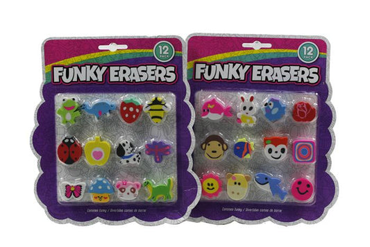 Funky Erasers 12pce