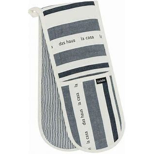 Double black oven mitt