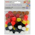 Acrylic pom pom 20mm 60pk