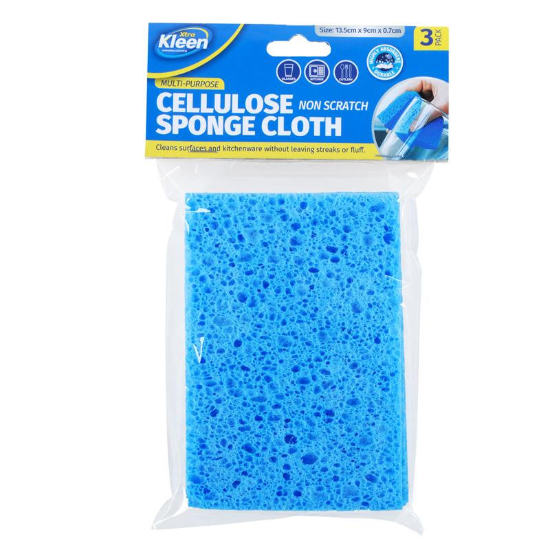 Xtra Kleen Cellulose Sponge Blue 3pk