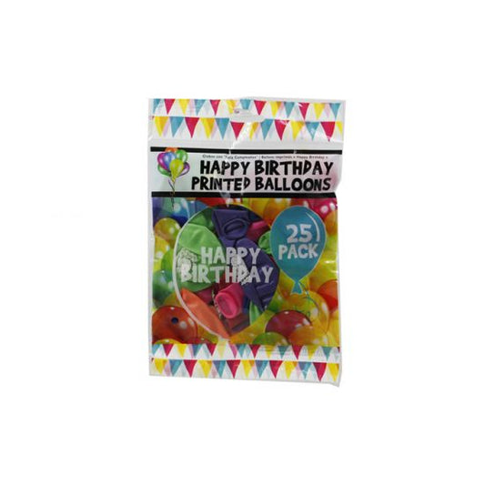 Party Balloons Happy Birthday Print 25pack