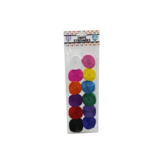 Crepe Streamers 12pack - Solid Colour