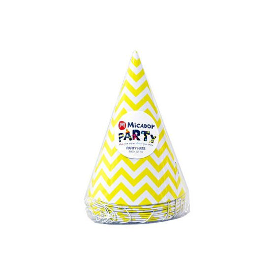 Micador Party Hats 10pack - Yellow