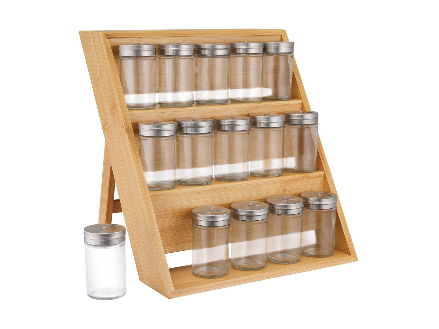 Maxwell & Williams Evergreen Bamboo Spice Rack Set 16pce