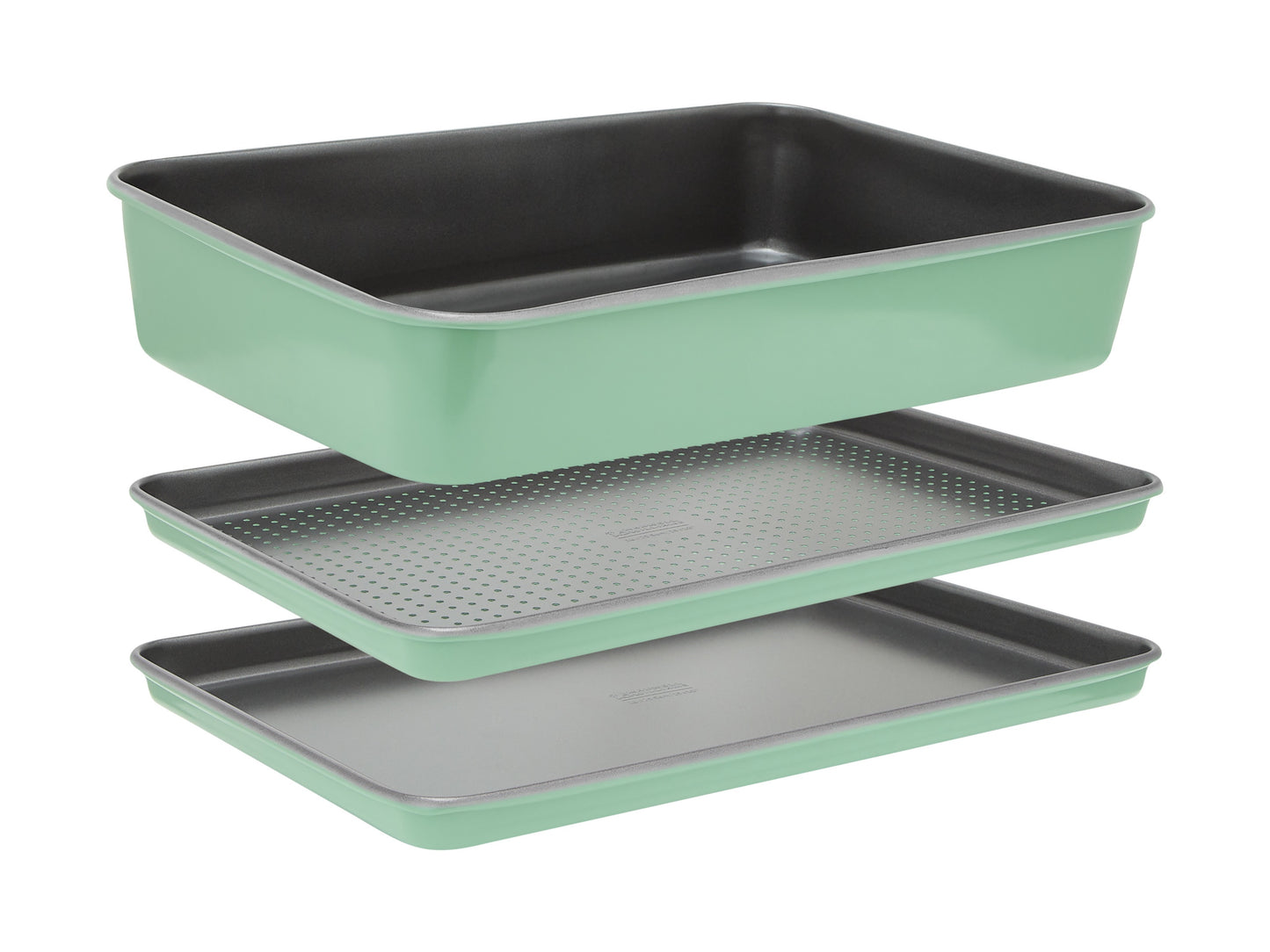 Maxwell & Williams Bakermaker Non-stick Roasting Set of 3 - Green