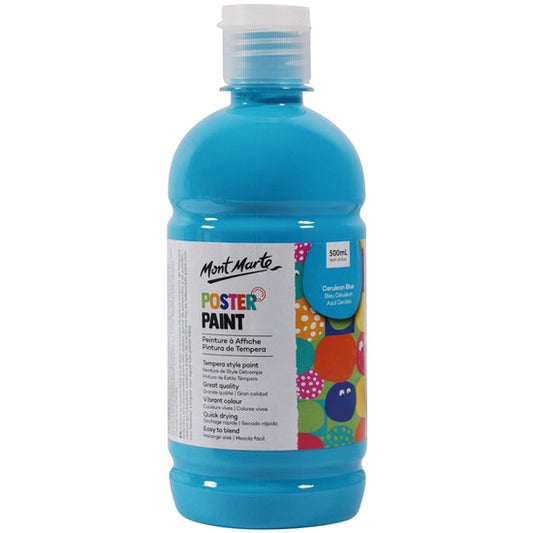 Mont Marte Poster Paint 500ml - Cerulean Blue