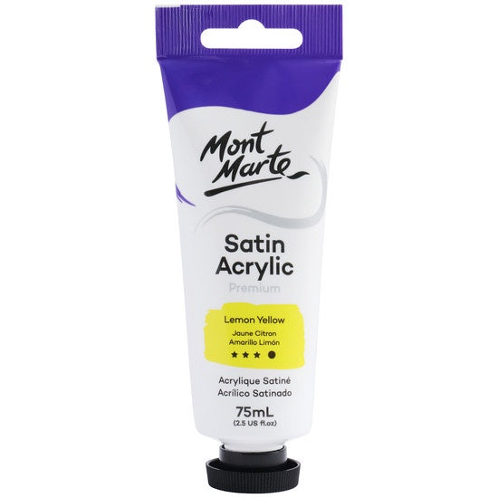 Mont Marte Satin Acrylic Premium 75ml - Lemon Yellow