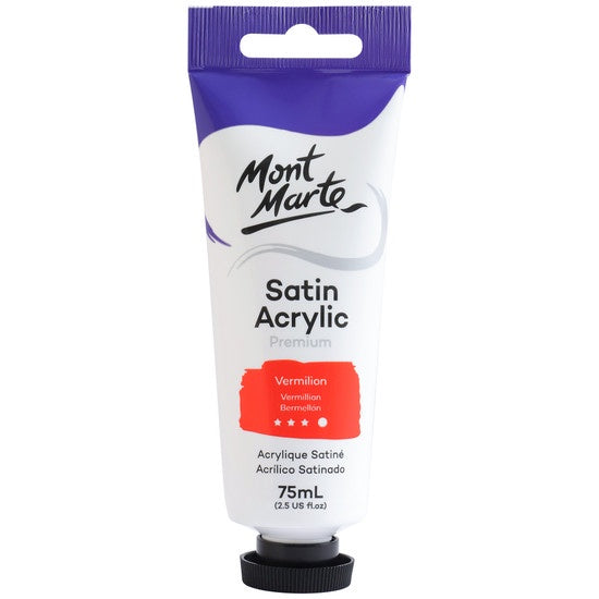 Mont Marte Satin Acrylic Premium 75ml - Vermilion