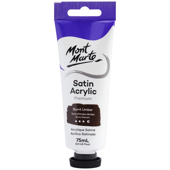 Mont Marte Satin Acrylic Premium 75ml - Burnt Umber