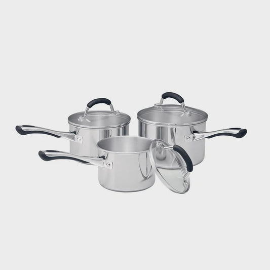 Contemporary saucepan set 3pce ss