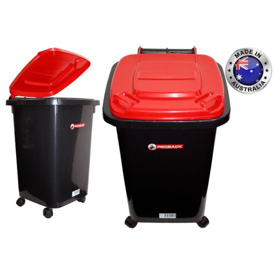 Wheelie Bin 60Ltr - Black & Red